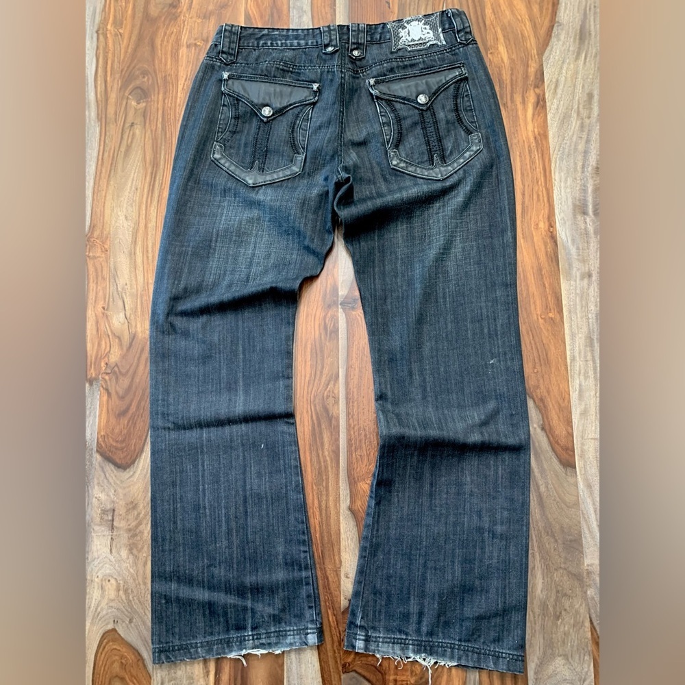 Rebel Spirit Black Jeans with Leather Details